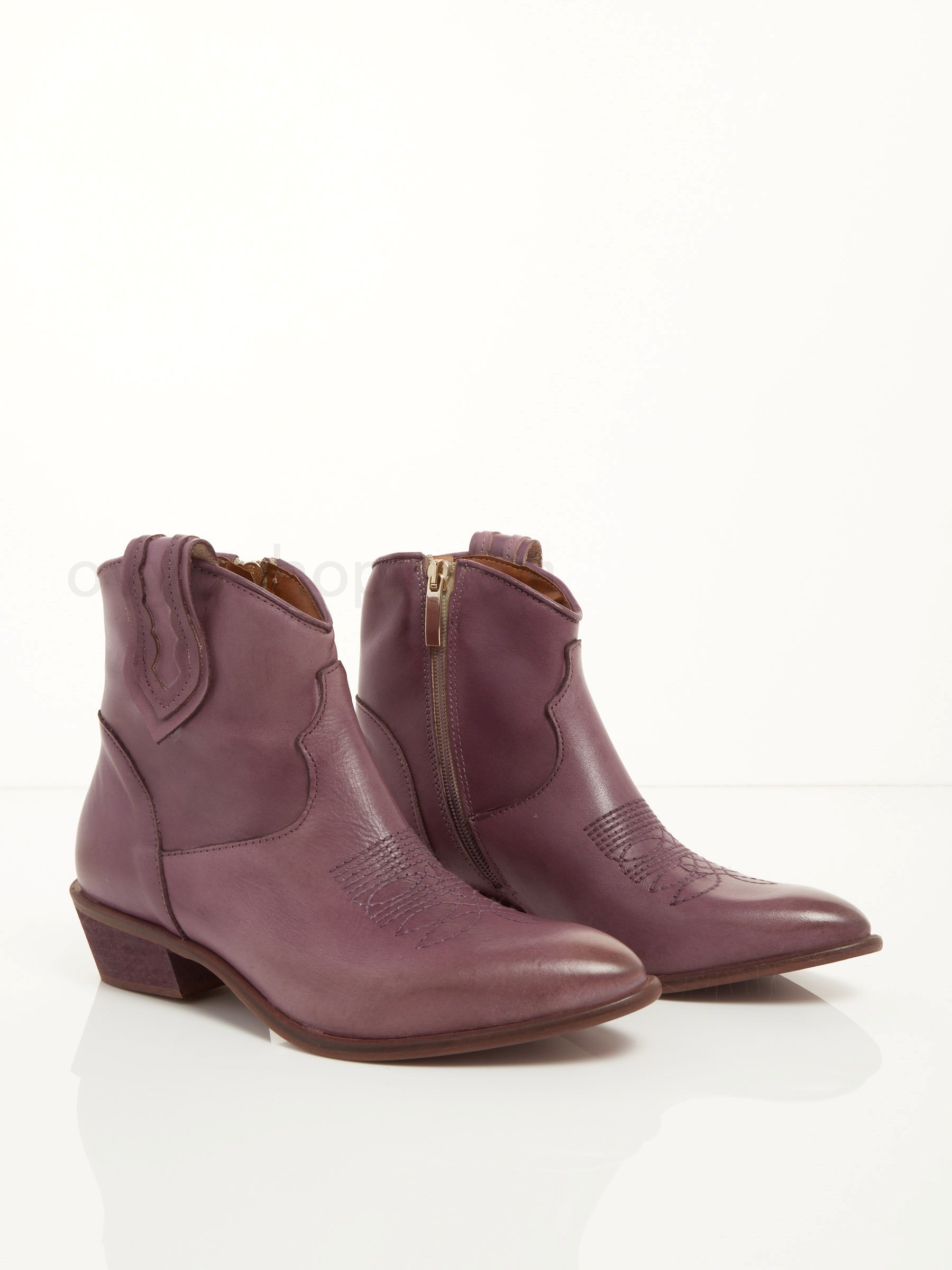 (image for) Basso Prezzo Leather Cowboy Ankle Boots F0817885-0499 Outlet En Ligne